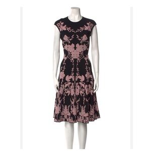 Alexander Mcqueen Floral Black and Pink Dress